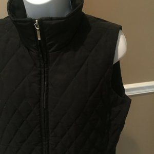 Coldwater Creek Black Quilted Zippered Vest XS
